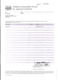 Welding Wire LR certificate